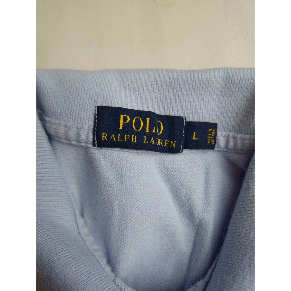 Polo Ralph Lauren Polo Shirt Mens Large Light Blue Knit Short Sleeve Preppy
